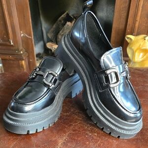 Steve Madden Glossy Black Loafers